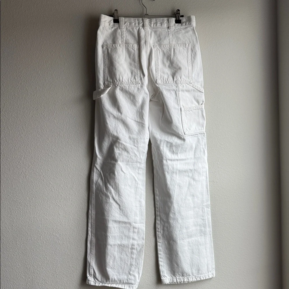 MANGO Carpenter Cargo Jeans White Wide Leg Jeans women’s size 6 US - Picture 4 of 4